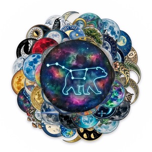 Nouveaux autocollants transparents en PET motif ciel étoilé et lune, magnifiques et non répétitifs, pour bagages et téléphones - Product Image 3