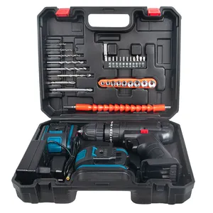 Kualitas Tinggi Alat Alat Listrik Bor Tangan Mesin Obeng DC18V Listrik Cordless Drill Set