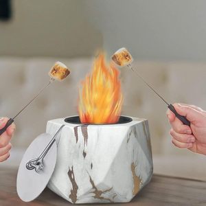 Concrete <strong>Table</strong> Fireplace Alcohol <strong>Table</strong> <strong>Top</strong> Firepit Smores Maker <strong>Fire</strong> Pits Mini Portable Tabletop <strong>Fire</strong> Pit for Patio Decor - Product Image 1