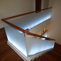 Poteau de balustrade en verre inoxydable extérieur Reilbu Led Glass, design moderne pour balcon