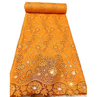 NI.AI Nouveau design Tissu en dentelle de mousseline de haute qualité avec broderie en coton et pierres colorées pour mariage et fête