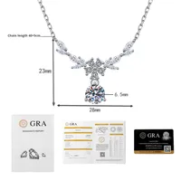 S925 Sterling Silver Moissanite Collier pour Femmes Floral Blé Spike Clavicule Chaîne Lumière De Luxe Polyvalent Conception Haut De Gamme