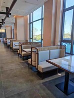 Ensemble de table et de chaises de salle à manger pour restaurant commercial personnalisé, style moderne industriel, écologique, durable, léger, confortable, appartement, hôtel, café
