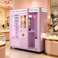 Distributeur automatique de vernis à ongles à commande centralisée avec lecture d'identité, transactions en temps réel et système de suivi des stocks