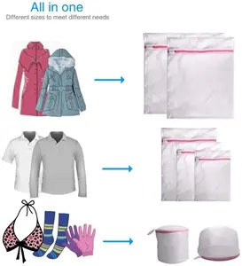 Delicate Laundry Mesh Bags Cloth Washing Laundry Room Opp Bag /customized Polyester Fabric Polyester Best Seller 7pcs/set