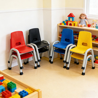 Chaises d'école empilables ergonomiques et durables en plastique pour enfants de maternelle, couleurs personnalisables, vente en gros