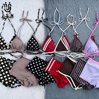 JSN 2026 Op Maat Gemaakte Fabrieksfabrikant Nieuwe Aanwinst Halter Getextureerde Dames 2-delige Bikiniset Modieus Geprint Zwemkleding & Strandkleding