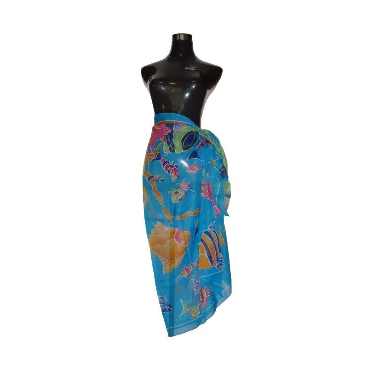 printed rayon 100% cotton beach pareo sarong