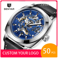 Montre-bracelet mécanique automatique de luxe sportive étanche Benyar BY-5121 5121 pour hommes, personnalisable avec votre propre logo OEM/ODM, Reloj Hombre