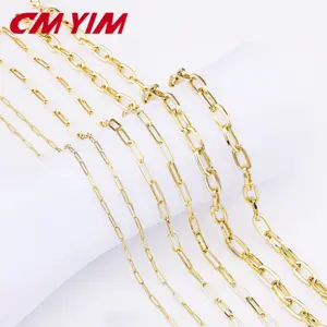 CM YIM – chaîne à maillons ovales, trombone, plaqué or 14K, chaîne remplie, bijoux, collier trombone pour femmes, vente en gros