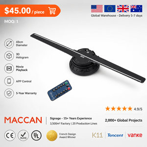 Ventilador Publicitario con Holograma 3D MACCAN de 43CM, Proyector Holográfico LED para Interiores, Pantalla OEM con Certificado, Holograma en Papel - Product Image 1