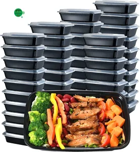 Оптовая продажа, упаковочные коробки для фаст-фуда на 32 унции, безопасные одноразовые контейнеры для готовки еды Togo, пластиковые Ланч-боксы для бенто