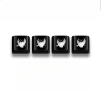 Lot de 4 capuchons de touches personnalisés ABS ESC rétroéclairés pour clavier mécanique R4 1U, gravure laser, effet de passage de la lumière