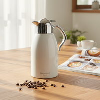 Bouilloire isotherme He Kou Mei en acier inoxydable 304, grande capacité 2L, style européen, avec couvercle, pour bureau, hôtel, restauration, théière, eau