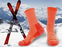 Chaussettes de sport en laine mérinos pour hommes et femmes, épaisses, chaudes, pour la randonnée en plein air, le ski, chaussettes hautes fonctionnelles pour le trekking