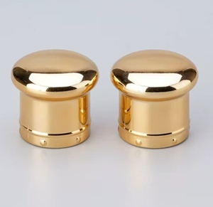 Capuchon en plastique double couche doré à 18 dents en forme de champignon ; <span class=keywords><strong>Bouchon</strong></span> de bouteille d'huile essentielle en forme de <span class=keywords><strong>gourde</strong></span> simple/double ; <span class=keywords><strong>Bouchon</strong></span> à vis pour bouteille en verre - Product Image 1