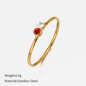 Anillos de Dedo Vintage de Verano de Acero Inoxidable con Circonita Cúbica Verde, Chapados en Oro de 18K, Resistentes al Agua, de Doble Capa, para Bodas y Regalos - Product Image 5