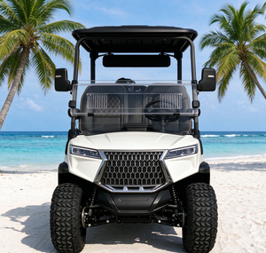 Voiturette de golf électrique GRENTEK blanche 4 places avec pneus tout-terrain, buggy de golf surélevé - Product Image 2