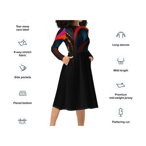 ชุดเดรสมิดิแขนยาวดีไซเนอร์ BE Ike-conic - Product Image 4