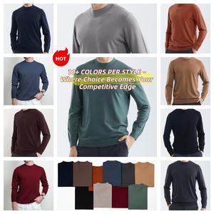 100% laine mérinos 16 jauge élastique Semi-col roulé Anti-rides Anti-rétrécissement affaires tricot pull pour hommes hiver automne pull - Product Image 2