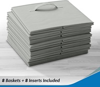 13x13 pouces Cubes de Rangement Pliable Non Tissé Boîte de Rangement Bacs Placard Organisateur Armoire Vêtements Étagères de Rangement avec Poignées