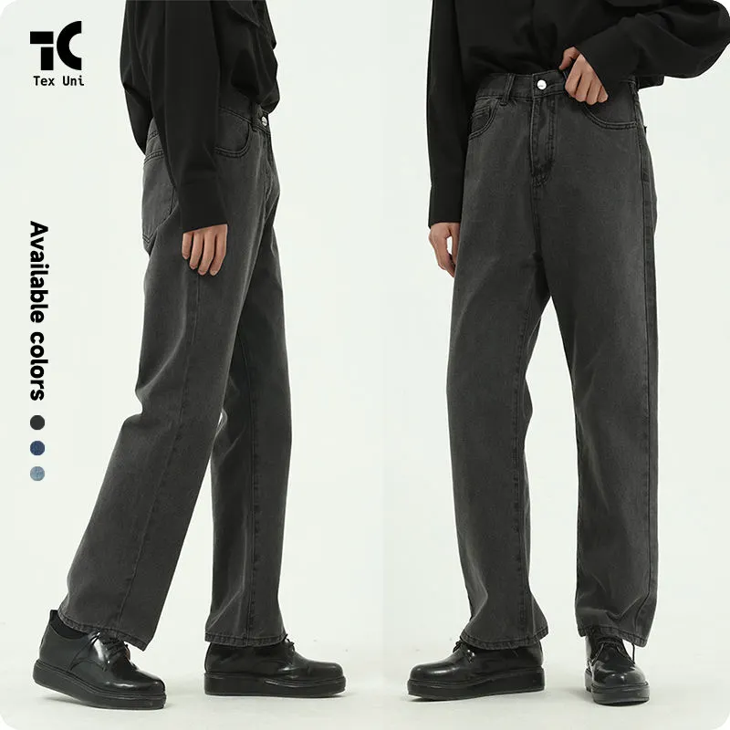 Three Colors High Street Style Straight-Leg Jeans Retro Men's Loose Trousers Trend Pantalon Homme Jeans