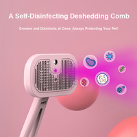 Brosse de toilettage électrique pour animaux de compagnie, auto-nettoyante à un bouton, brosse lissante rechargeable, peigne anti-poils pour chats et chiens