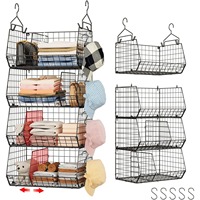 Organisateur de placard suspendu, étagère murale de rangement pour vêtements, panier suspendu pour chambre à coucher, armoire, buanderie