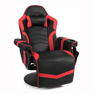 Silla de Computadora Ajustable de Cuero PU Negro Personalizada al por Mayor, Silla Gamer con Masaje Reclinable para Juegos de PC - Product Image 4