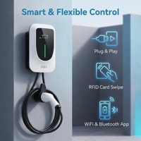Chargeur EV compact 7 kW avec WiFi+BT APP, démarrage RFID, IP55/IP65, sans écran, pour utilisation domestique, stations de recharge murales