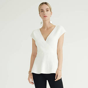 Suéter de lana con diseño <span class=keywords><strong>cruzado</strong></span> Blanco clásico para <span class=keywords><strong>mujer</strong></span> - Product Image 2