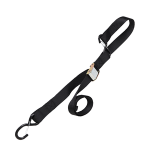 Kit de sangles d'arrimage robustes à boucle à came 1,5 po x 6 pi pour moto et VTT, en polyester et acier, avec crochets en S caoutchoutés à cliquet pour le contrôle du fret - Product Image 1