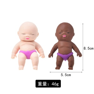 Lovely Black and White Baby Doll <b>Squishy</b> Toys TPR Soft Stress Relief Toys Bulk Assorted Mini Party Favors Gifts Birthday for Kid - Product Image 3