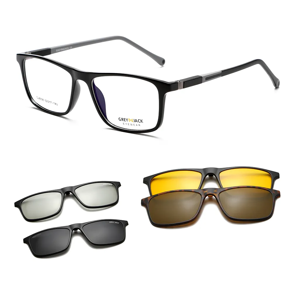 Men Women TR90 Magnetic Clip On Polarized Sunglasses Eyeglasses Frames Night Vision Clips Sunglasses 2022
