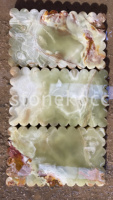 Stonekocc Vintage Calacatta Viola Assiette Décorative Pierre Naturelle Artisanat Blanc Vert Onyx Calacatta Rossa Pétoncle Dessous De Verre Plateau