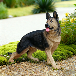 Figura Realista de Perro Pastor Alemán en Resina, Estatua de Cachorro Alsaceano, Decoración para Hogar, Oficina y Jardín - Product Image 2