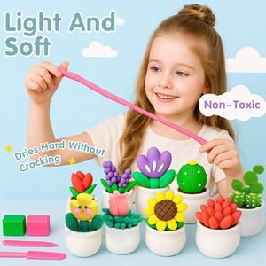Kit de <span class=keywords><strong>Arcilla</strong></span> de Secado al Aire Ultra Ligera para Niños, 12 Suculentas en Maceta, <span class=keywords><strong>Arcilla</strong></span> de Modelar de Colores, Set de Arte y Manualidades con Herramientas de Escultura - Product Image 4