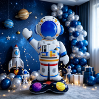 Ballon géant en aluminium en forme d'astronaute sur fusée, thème spatial, fournitures pour fêtes d'anniversaire pour enfants et garçons, certifié BSCI