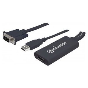 แมนฮัตตัน วีจีเอและยูเอสบีเป็นตัวแปลงวิดีโอ HDMI 0.15M สีดำ - Product Image 1