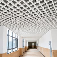 Plafond métallique en grille d'aluminium sur mesure, anti-corrosion, ignifuge, étanche, à cellules ouvertes, pour aéroport et métro