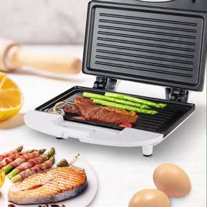 Machine à sandwichs et paninis 2 tranches en acier inoxydable 110V/220V, pour <span class=keywords><strong>fromage</strong></span> grillé, <span class=keywords><strong>thon</strong></span> fondu, omelettes, avec surface de cuisson antiadhésive - Product Image 1