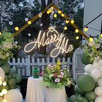 Panneau néon LED acrylique personnalisé « Marry Me » à télécommande, idéal pour les mariages, les fêtes, les bureaux et la décoration de bâtiments commerciaux – Vente Flash