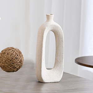 फेंगशेंग थोक nordic न्यूनतम शैली शुद्ध सफेद वेस सूखे फूलों की व्यवस्था टेबलटॉप सजावट सिरेमिक वेटेज - Product Image 2