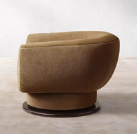 Fauteuil pivotant en velours brun, design moderne, luxe, vente en gros OEM, meubles d'intérieur, magnifique.