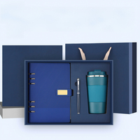 Conjunto de Regalo de Cuaderno Portátil de Cuero Elegante de Diseño Nuevo Personalizado con Bolígrafo y Taza Térmica para Reuniones Empresariales