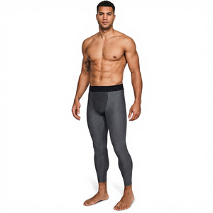 Leggings de compression personnalisés pour hommes First Dew International, en Spandex/Polyester, avec cordon de serrage, motif uni, haute élasticité - Product Image 1