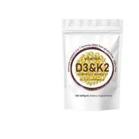 Huile de noix de coco vierge faite sur mesure, cholecalciférol D3K2, capsules molles, TK, vente chaude, facile à avaler, menadione MK7