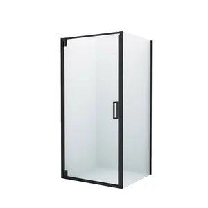 Eck badezimmer benutzer definierte mit Rahmen Duschkabinen Duschkabine Einheit Glastüren Duschkabine mit schwarzem Scharnier