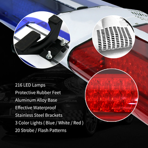 Nouvelle barre lumineuse <span class=keywords><strong>LED</strong></span> pour ambulance, DC12V, IP65, étanche, feux de signalisation latéraux de toit d'urgence avec klaxon et sirène - Product Image 5