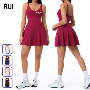 RUIQUWIN Summer Solid Breathable Moisture-Wicking Sports <b>Skirt</b> Strap Casual Fitness Yoga <b>Skirt</b> Women's High Quality Tennis Wear - Product Image 1